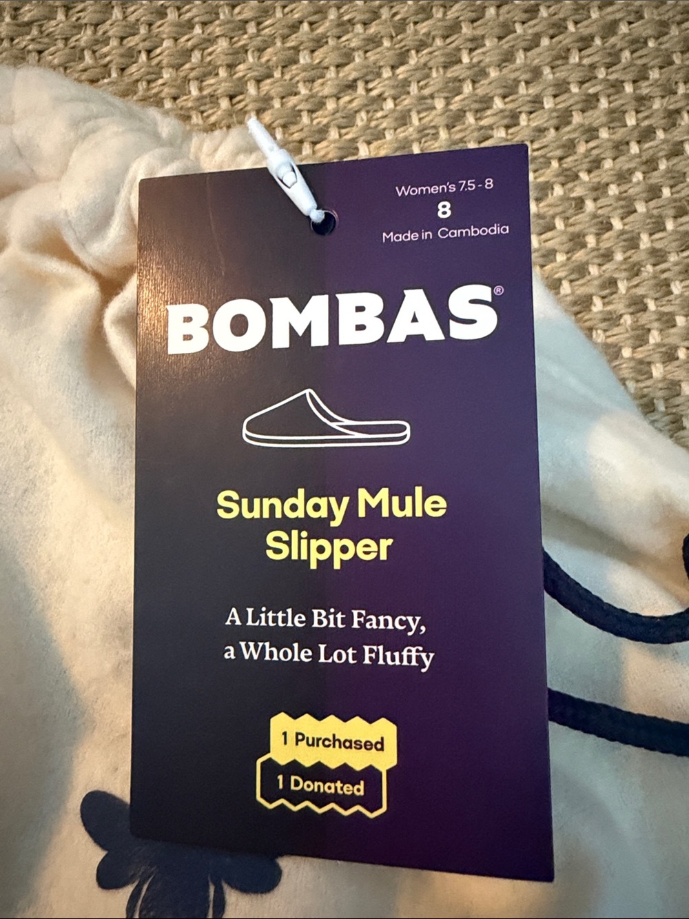 New! Bombas Plush Sunday Mule Sherpa Slip-On Slippers in Light Blue - Picture 6 of 6